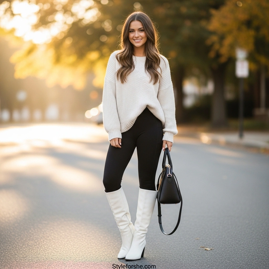 17 Stylish White Boot Outfits That Will Turn Heads