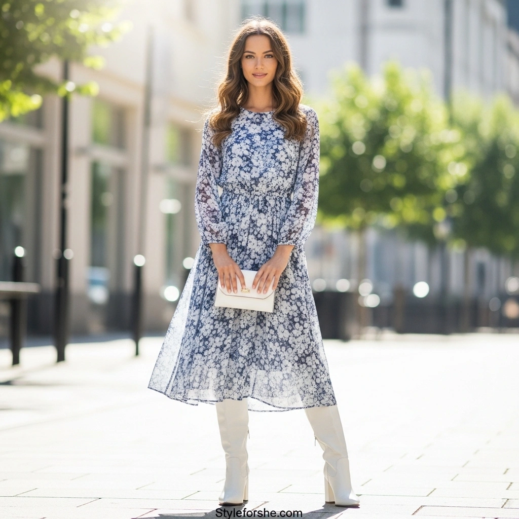 17 Stylish White Boot Outfits That Will Turn Heads