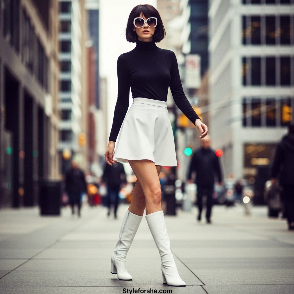 17 Stylish White Boot Outfits That Will Turn Heads