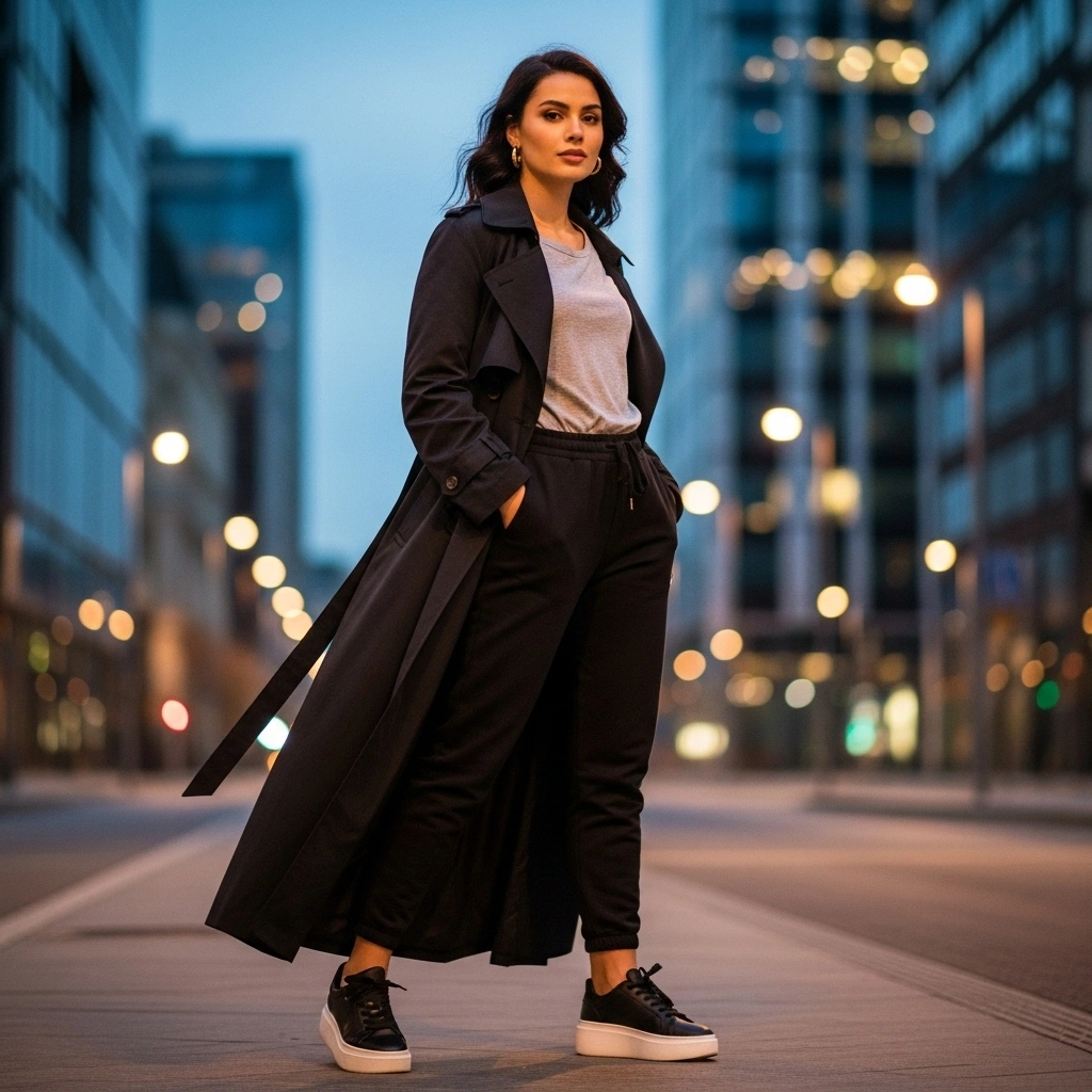 18 Chic Outfit Ideas for What to Wear with Black Sweatpants