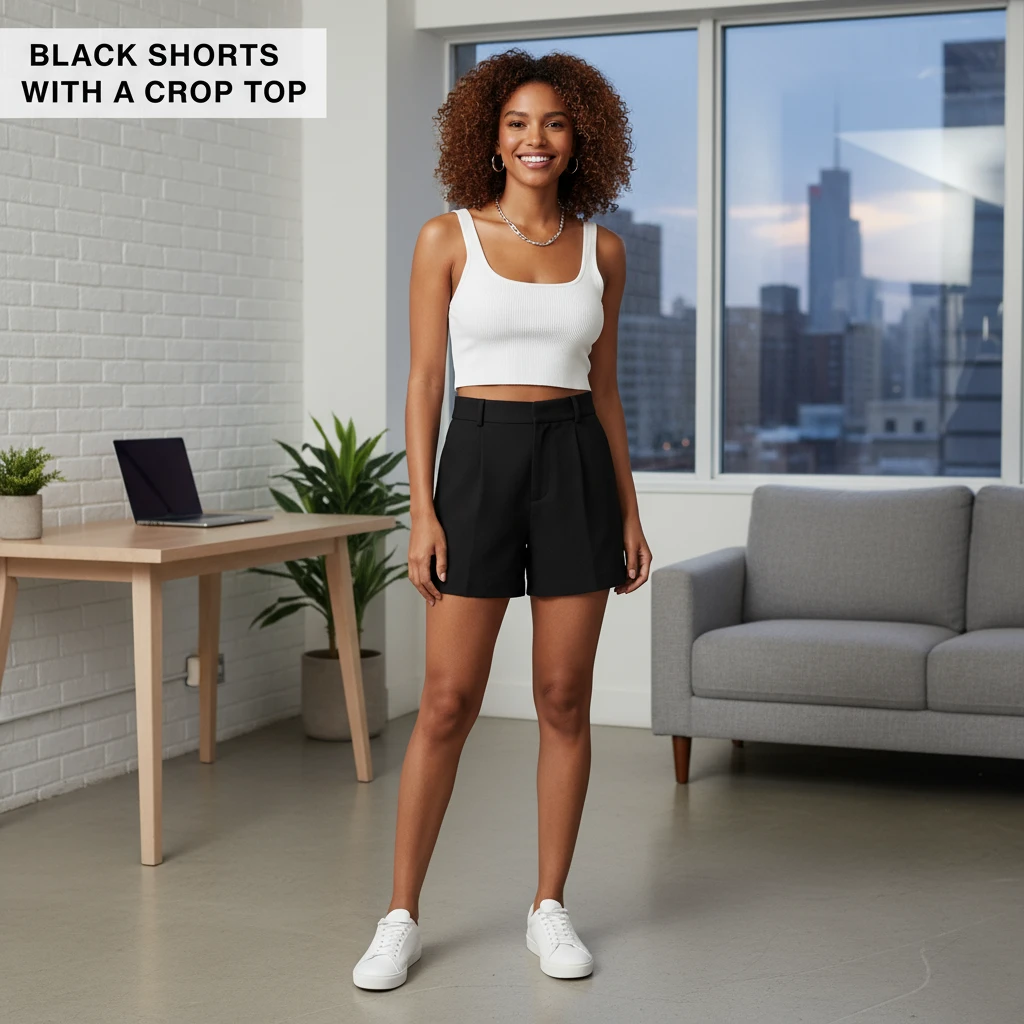 17 Black Shorts Outfit Ideas That Are Effortlessly Stylish