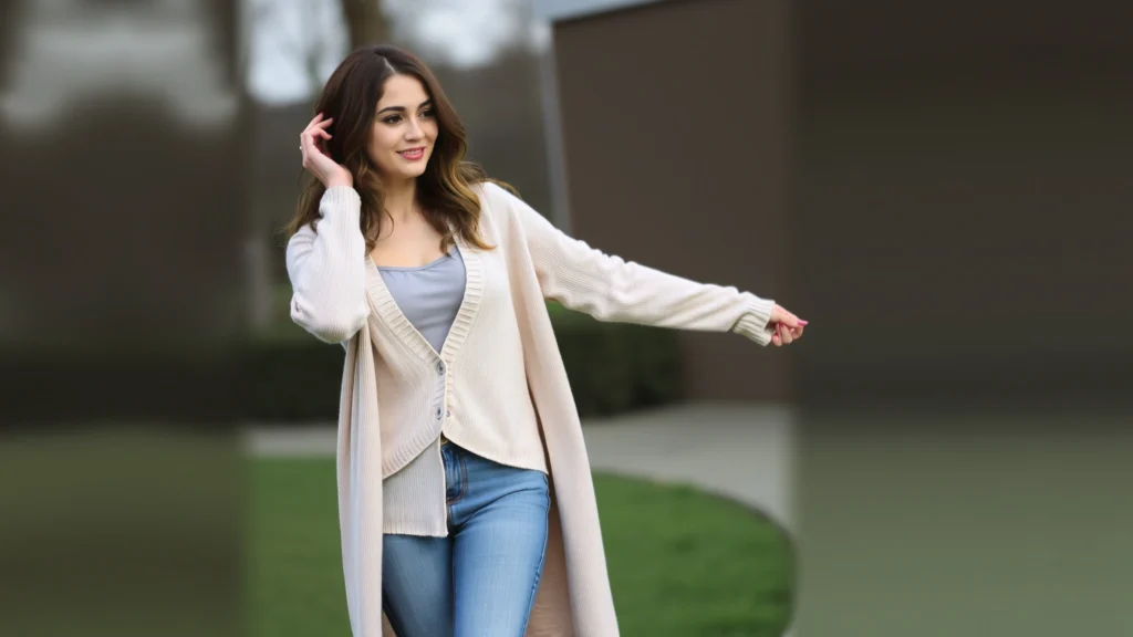 omnigen long cardigan with jeans and t 1765384056851