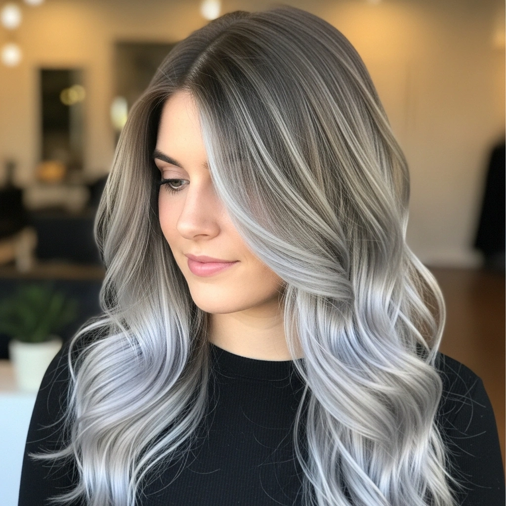20 Beautiful Brown Hair with Silver Highlights for a Soft Dimensional Glow