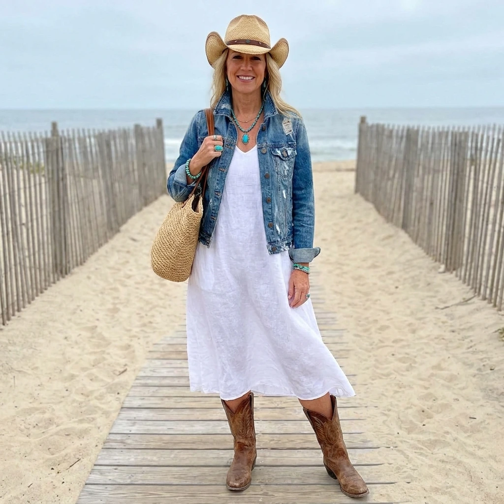 14 Coastal Cowgirl Outfit Ideas for Women Over 40