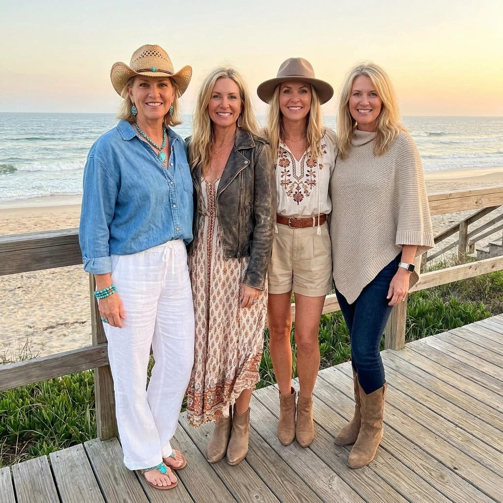 14 Coastal Cowgirl Outfit Ideas for Women Over 40