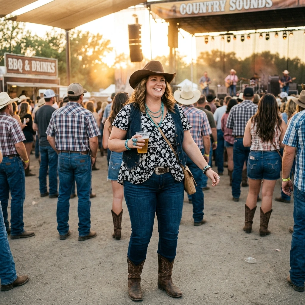 11 Flattering Country Concert Outfit Ideas for Plus Size Women