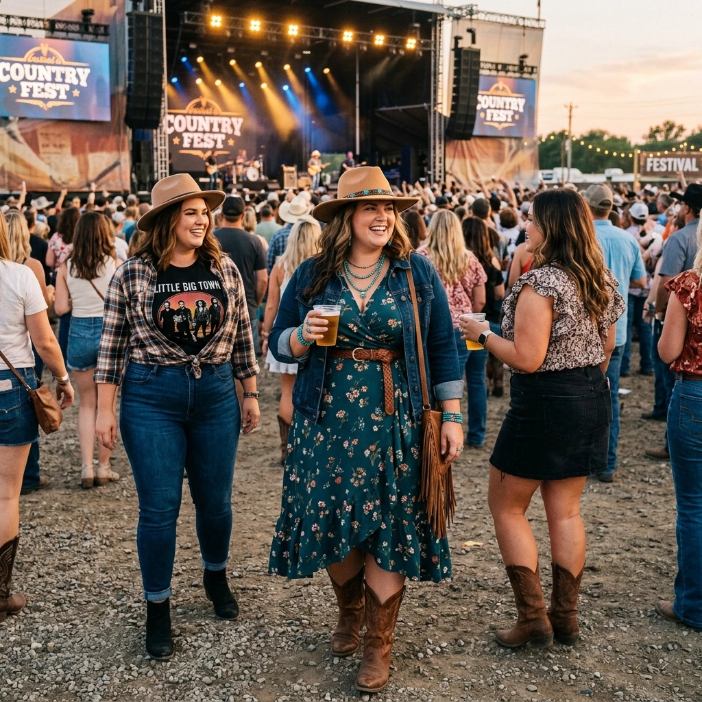 11 Flattering Country Concert Outfit Ideas for Plus Size Women