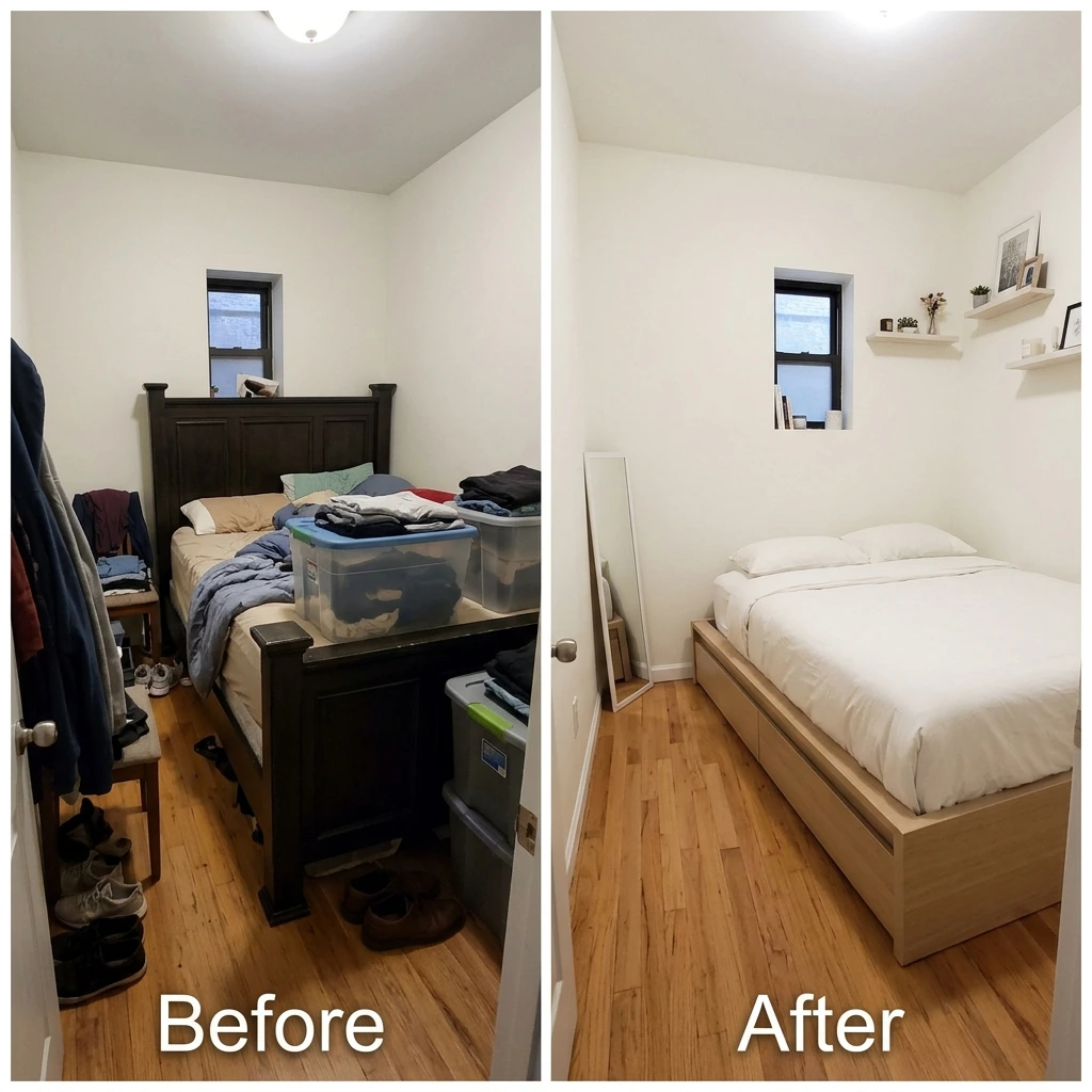 How to Make a Small Bedroom Feel Twice as Big on a Budget!