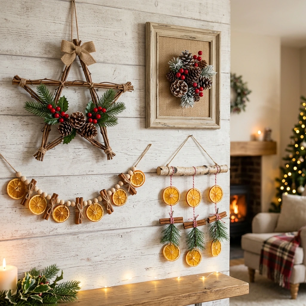 Easy Christmas Wall Art Ideas Using Natural Materials