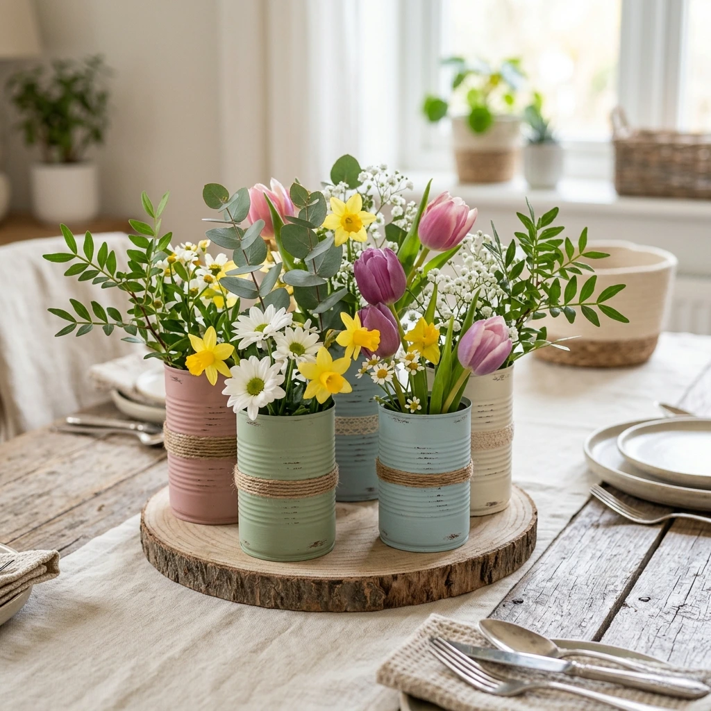 5 Sustainable Spring Styling: Upcycled Tin Can Centerpiece