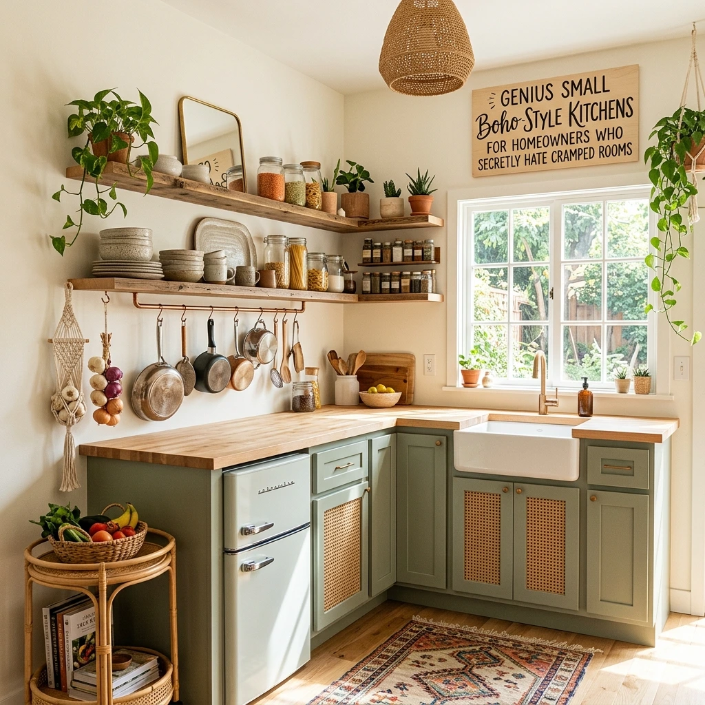 10 Genius Small Boho-Style Kitchens for Homeowners Who Secretly Hate Cramped Rooms