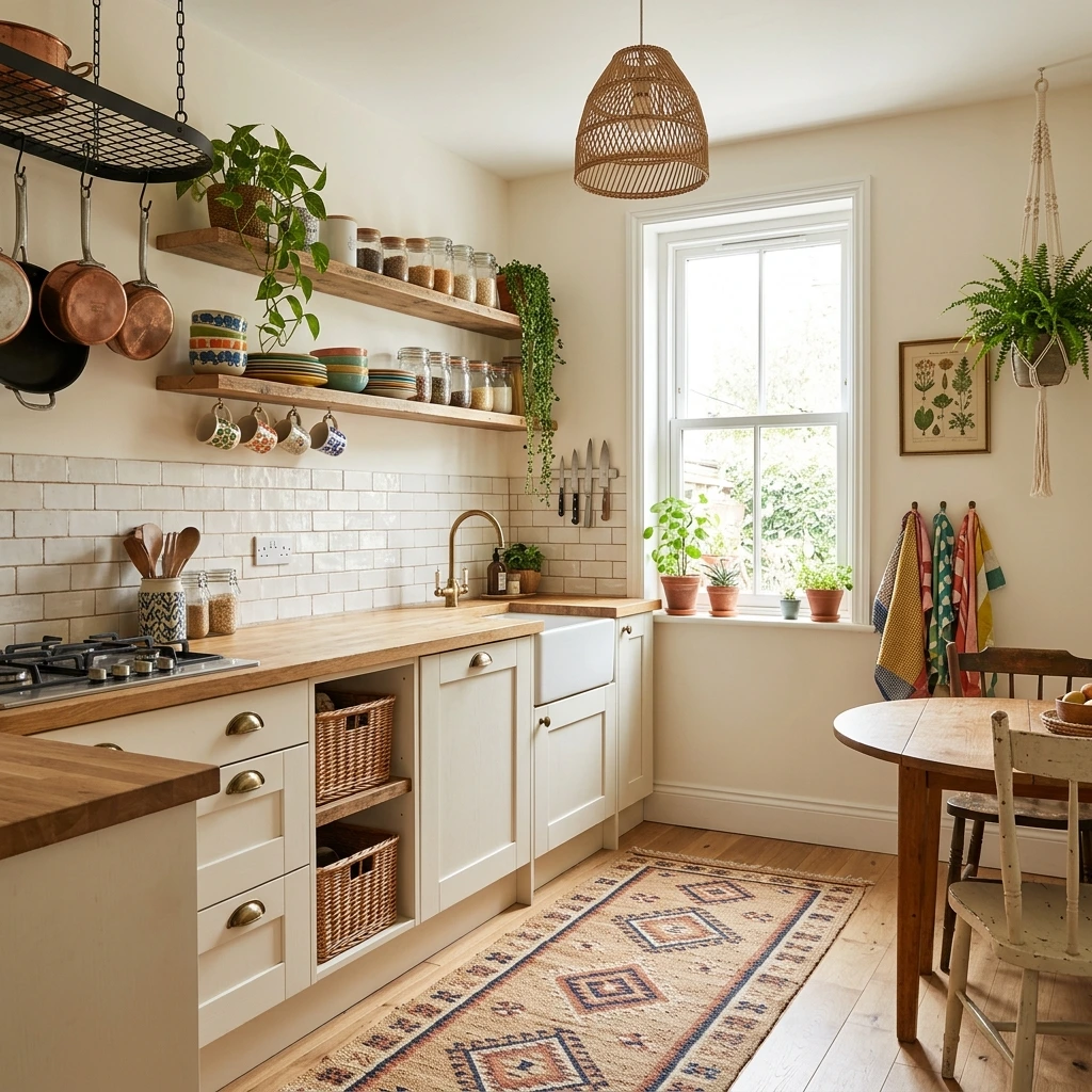 10 Genius Small Boho-Style Kitchens for Homeowners Who Secretly Hate Cramped Rooms