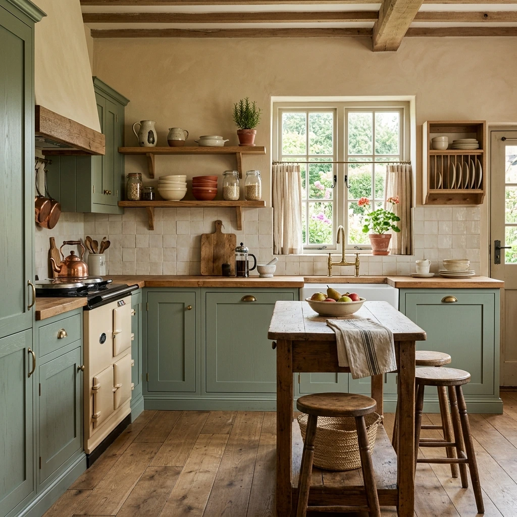 12 Rustic Sage Green Kitchen Cabinets for Warm Neutrals