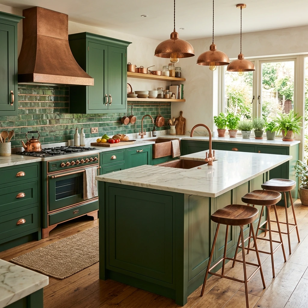 7 Green and Copper Kitchen Ideas for Stylish Kitchens