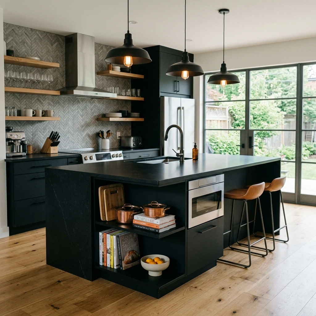 Black Kitchen Countertops Ideas for Bold Kitchens