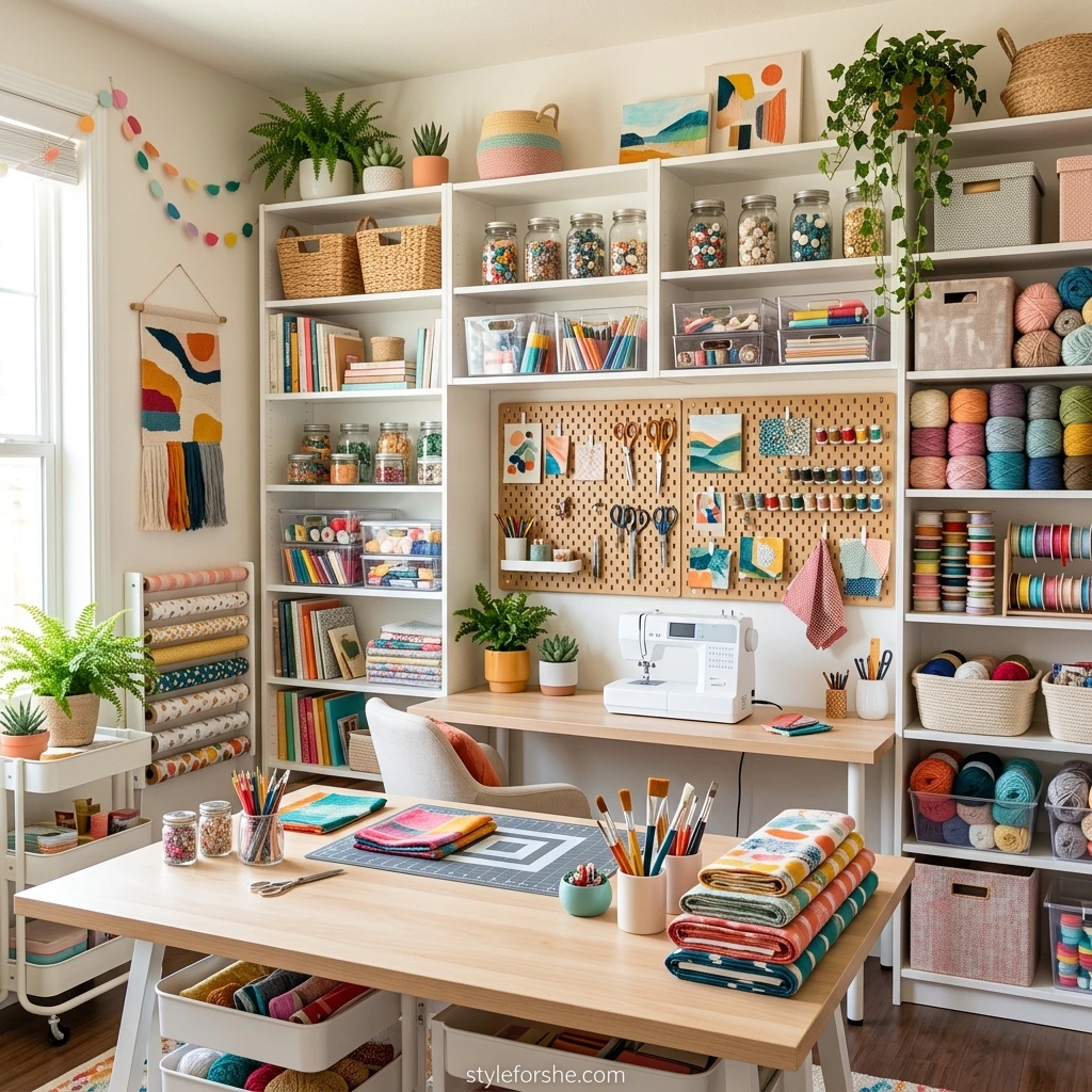 25 Craft Room Ideas with Genius Organization & Decor Tips