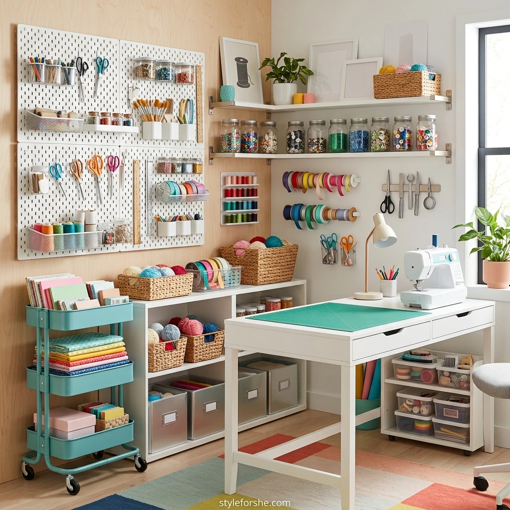 25 Craft Room Ideas with Genius Organization & Decor Tips