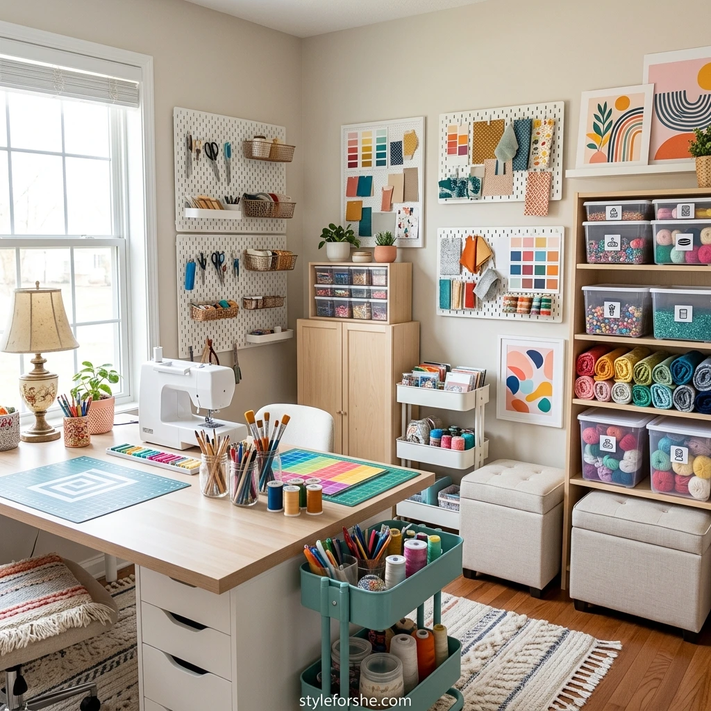 25 Craft Room Ideas with Genius Organization & Decor Tips
