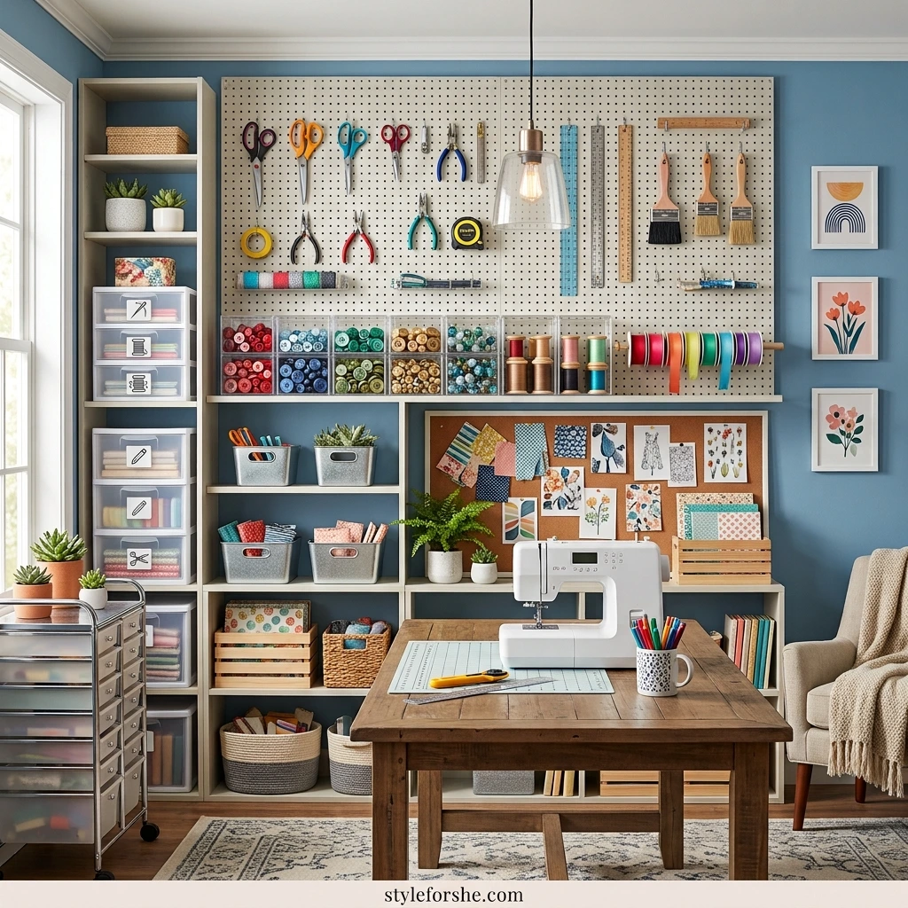 25 Craft Room Ideas with Genius Organization & Decor Tips