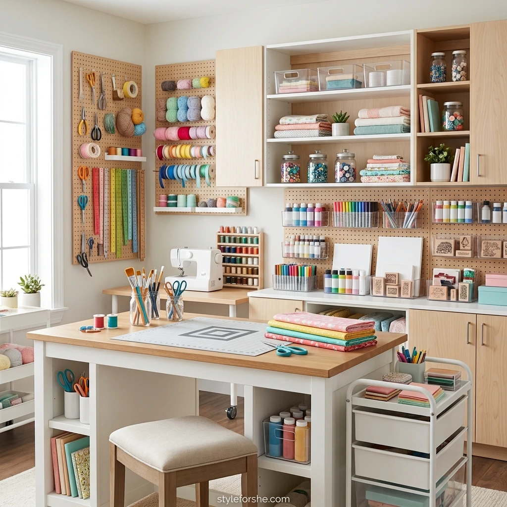 25 Craft Room Ideas with Genius Organization & Decor Tips