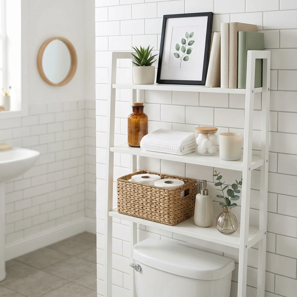 18 Bathroom Shelf Decor Ideas For Over The Toilet That Look Amazing