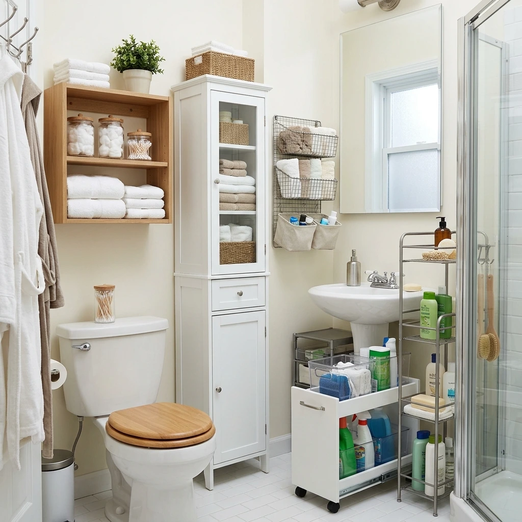 30 Best Organization Ideas For Small Bathrooms (That Create Tons of Storage Space)