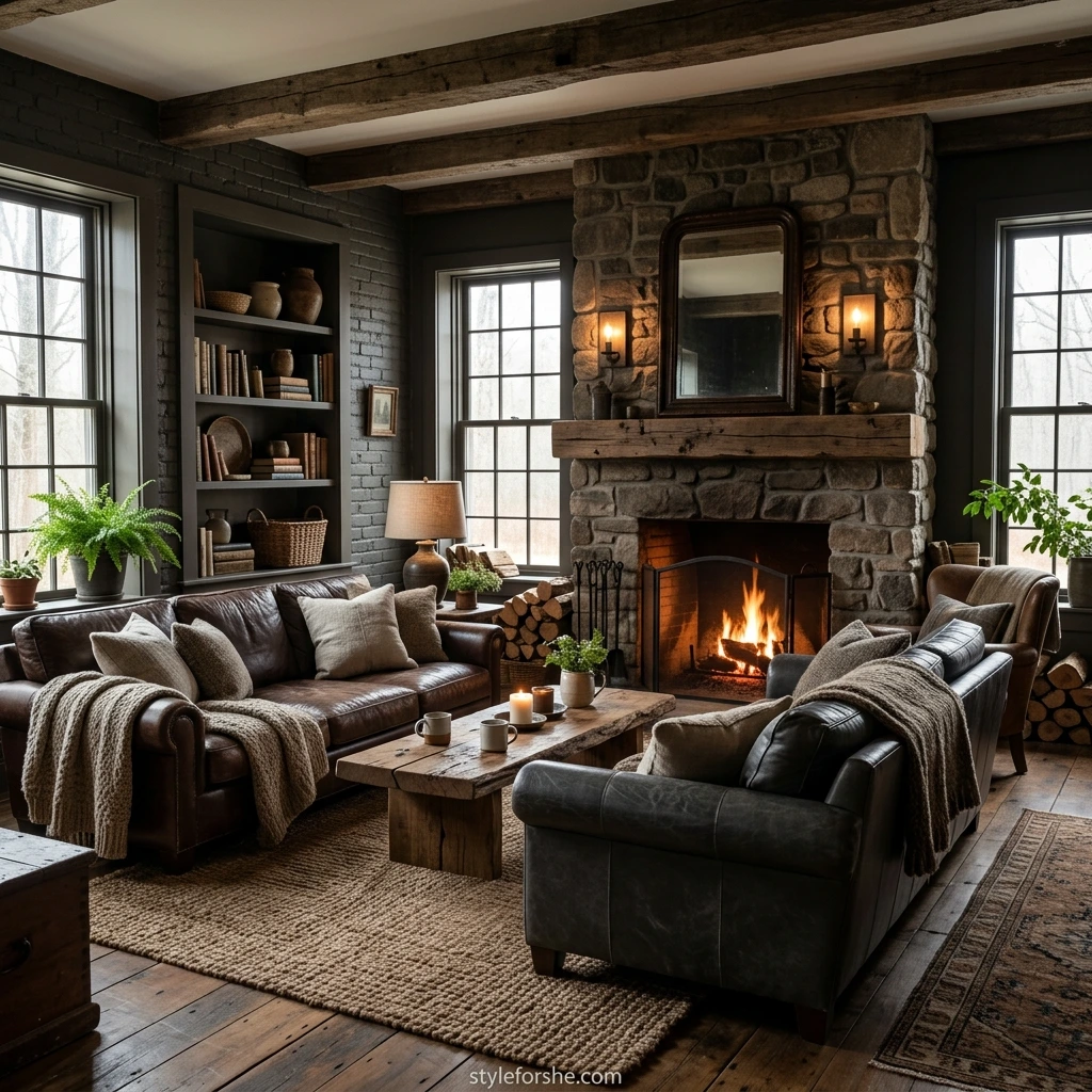 15 Cozy Moody Farmhouse Living Room Ideas That Wow