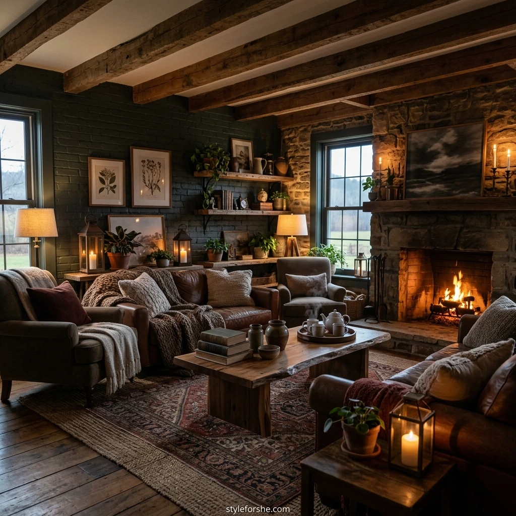 15 Cozy Moody Farmhouse Living Room Ideas That Wow