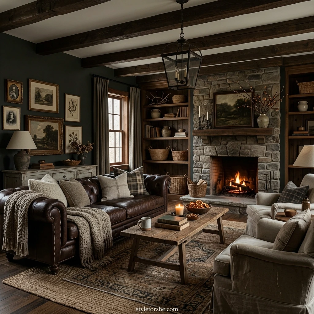 15 Cozy Moody Farmhouse Living Room Ideas That Wow
